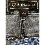 Cato  Premium Denim Straight Pencil Skirt 6 Back Slit button front distressing Photo 2