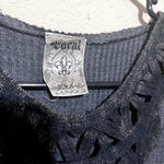 Vocal  Gray Tank Top Studded Gothic Thermal knit Sz L USA Fairy Grunge Whimsygoth Photo 3