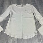 PINK - Victoria's Secret Victoria’s Secret PINK White Long Sleeve Shirt with Dog Logo; XS Women’s Photo 0