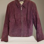 Vintage Clio Women's Deep Purple Leather Jacket Size 10 Photo 0