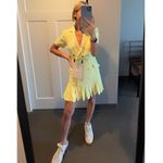 Amanda Uprichard  Mesha Short Sleeve Light Yellow Dress Size Large Photo 2