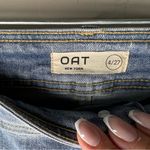 Oak Oat New York High Rise Square Pocket Wide Leg Raw Hem Denim Jeans Photo 5