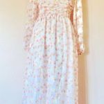 SheIn  White Pink & Peach Floral Long Sleeve Maxi Dress. Photo 0