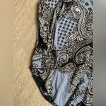 Paisley Button Up Shirt Size Small Cotton Blouse Top Career Office Church Blue Photo 1