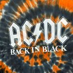 AC/DC Back in Black Spell-Out Album Art Hard Rock Tie Dye XL Photo 1