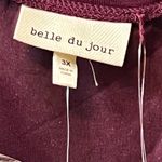 belle du jour  Burgundy Blouse with Velvet Accents Sz 3X Photo 6