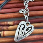 Brighton Silver and Black Triple Strand Heart Pendant Necklace 16”-18” Photo 5