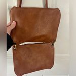 NEW By Anthropologie CAMEL Vegan Leather Crossbody Bag 2 SEPARATED COMPARTMENT Brown Photo 8