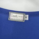 Sympli Tunic Dress Asymmetrical Shark Bite Hem Short Sleeve Stretch Blue Size 10 Photo 6