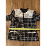 Alice + Olivia  Jaydn Combination two tone Tweed Jacket Black ecru blazer 0 NWT Photo 6