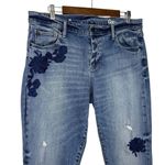 Gap Jeans 32 Tall (14 Tall) Denim Floral Embroidered Mid Rise 31 Inseam Y2K Photo 2