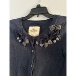 Hollister VTG Cardigan Sweater Size Small Dark Blue Bows Slim Fit Logo Y2K Photo 1