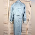 FLEET STREET (petite) Women's Vintage 80's Ultrasheen Trench/Rain Coat Blue Photo 3