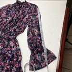 MISA Los Angeles Savanna Smocked Floral High-Neck Asymmetrical Dress SZ Medium Photo 10