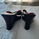 Gianni Bini  Women's 8 Zig Zag Slip On Wedge Heel Brown Leather Cutout Sandals Photo 4