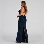 Windsor  Navy Blue Tatum Formal Glitter Mermaid Dress Photo 1