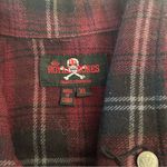 Royal Bones Women  Flannel Red/Black Plaid Moto Biker Daang Goodman Vest size XL Photo 2