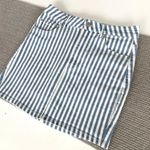 Garage Blue and White Striped Stretch Denim Mini Skirt Size Medium Photo 3