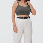 Everlane Cozy Stretch Crop Tank Top Ribbed Wool/Yak/Nylon Dark Grey S NWT Photo 1