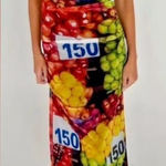 ZARA  Fruits Print Bodycon Midi‎ Dress Sleeveless Graphic Party Clubwear Photo 0