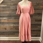 Lost + Wander NWT  Blush Pink Bird Song Midi Dress, Size Medium Photo 2