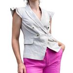 White House | Black Market Ruffle Cap Sleeve Double Breasted Waist Coat Vest 0 Photo 0