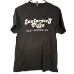 District Black Short Sleeve Santarpios Pizza East Boston T Photo 0