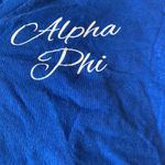 Women’s Blue Alpha Phi Sorority Tee Shirt Flower Design Size Medium Photo 2