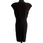Ralph Lauren Ruched Sheath Dress Gorgeous Black V Neck Cap Sleeve Size 12 Photo 6