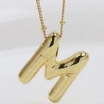 Elegant Gold 'M' Pendant Necklace Photo 3