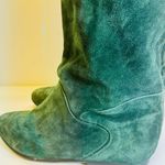 Mootsies Tootsies Vintage 80s  Green Suede Boots 8.5 Made In Yugoslavia Photo 5