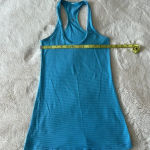 Lululemon Cool Razorback Tank Top Blue with Lavender Purple Stripes EUC Photo 0