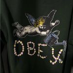 Obey Watering Can 3 Cherub Forest Green Zip Hoodie from Photo 7