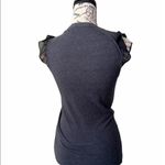 Theory  Women’s Grey Black Ruffle Tank Top Sleeveless Pullover Slim Fit Grunge S Photo 4