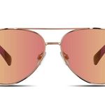 New Velvet Trends Rose Gold Wire Aviator Frame Sunglasses Photo 1