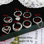 7pcs Simple Lady Chain Ring Set Photo 5