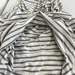 GINKANA Hooded Nursing Long Sleeve Shirt Top Size XSmall White/Gray Striped Gray Photo 3