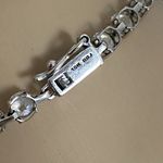 Ladies 10kt CZ Signed BBJ 10k Tennis Bracelet 6.2 Grams White Gold 7.5” Photo 4