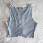SheIn - Baby Blue Lace Up Front Tank Top Photo 1