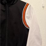Harley Davidson Womens Black White Orange Rhinestone Logo Collared Jacket Size S Photo 4