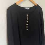 Boutique Vafful Womens V Neck Henley Shirts Long Sleeves Tunic Lace Tops Black Large Photo 2