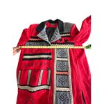 Anthony Mark Hankins Colorblock Wool Blend Coat With Embroidery & Lace Trim Sz3x Red Size 3X Photo 14