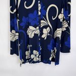 Chico's  Travelers Button Front Cardigan Sweater Blue Floral Print Womens 0 4/6 Photo 2