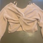 Zaful Cream Off-the-Shoulder Sweater with Twist Front Photo 0