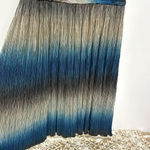 Newport News  Sleeveless Midi Dress 16 Large SHINY Teal Blue Brown CRINKLE RawHem Photo 2