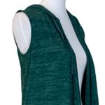 LOGO By Lori Goldstein LOGO Women's Vest Green Knit Hooded Open Front Size Casual Athleisure Size XS Photo 7