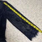 Alex Marie  Lace Chiffon Knee Length Pleated Dress 3/4 Sleeve Navy Women’s Size 6 Photo 5