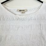 Madewell NWT White Sachi Smocked Cotton Linen Blend Boatneck Tank - XXS Photo 2