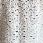 Vintage Hand Knit White Crochet Short Sleeve Sweater Ramie‎ Cotton Summer Top sm Photo 5