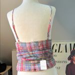 Free People Multicolor soft cotton Plaid Women's strappy wrap waist Top new nwt Photo 1